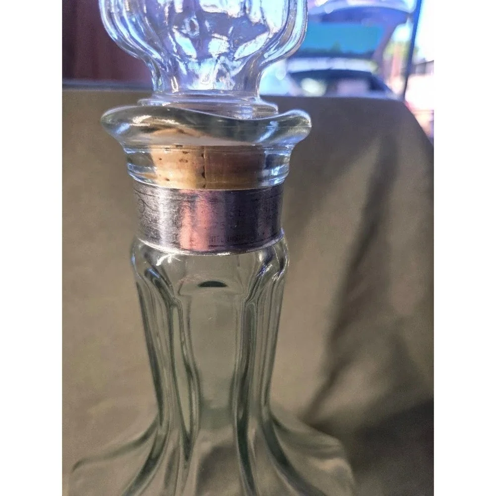 JACK DANIELS Old No 7 Whiskey Decanter Bottle Stopper Clear Glass Vintage 13in